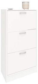 Pantofar Rin, 3 Usi, Alb, 63 x 30 x 120 cm