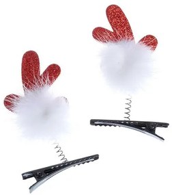 Set 2 agrafe cu cornite rosii