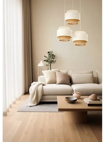 Lustră suspendată BOHO pe cablu 3xE27/60W/230V alb/iută