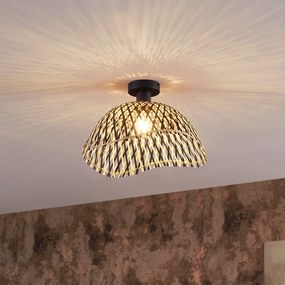 Plafonieră Art Deco din Bambus Negru 40cm - Alka