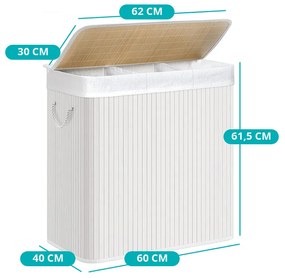 Coș de rufe din plastic, alb