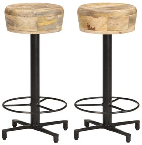 vidaXL Scaune de bar, 2 buc., 66 cm, lemn masiv de mango