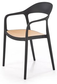 Scaun plastic K530 negru/natur