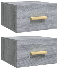 817576 vidaXL Noptiere de perete, 2 buc., sonoma gri, 35x35x20 cm
