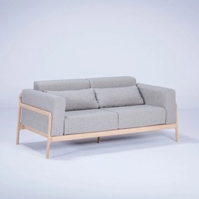Canapea cu structură din lemn de stejar Gazzda Fawn, 180 cm, gri