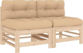 vidaXL Canapele de mijloc cu perne, 2 buc., lemn masiv de pin
