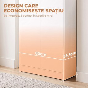 HOMCOM Dulap de Birou cu 3 Rafturi și Uși, 60x33,5x108 cm, Alb | Aosom Romania