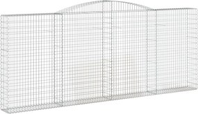 vidaXL Coș gabion arcuit, 400x30x160/180 cm, fier galvanizat