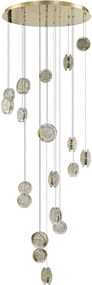 Lustra LED suspendata design decorativ EUFORIA 19 aurie 3-STEP DIMM