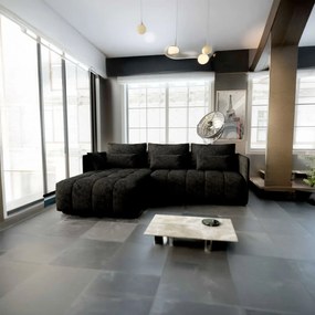 Colțar extensibil dumonde cu ladă de depozitare si sezut confortabil din spuma high-density, Malta Enjoy Black 235x185 cm