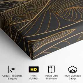 Tablou Canvas, 50x70cm, Dormitor si Living, Peisaje, Munti, Golden Mountain Moon