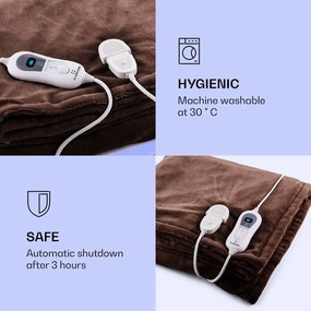 Klarstein Dr. Watson XXL, Pătură electrică, 3 niveluri de putere, Lavabilă, 200 x 180 cm, Micro Plush