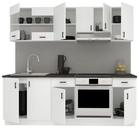 Set Bucatarie Karo V13, Alb, Blat Thermo 28 mm, L 220 cm