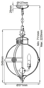 Lustră pe lanț Feiss FE-ADAMS-3P-ANL ADAMS 3xE14/60W/230V bronz