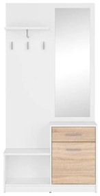 Set mobilier hol Nepo Plus 16 (alb + stejar sonoma) . 1098336