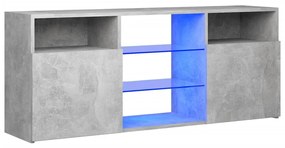 Comoda TV cu lumini LED, gri beton, 120x30x50 cm 1, Gri beton