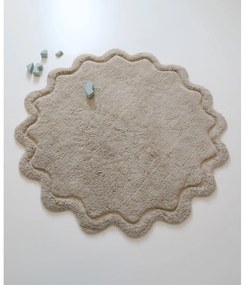 Covor bej lavabil țesut manual rotund din bumbac ø 110 cm Sweet April Lin – Nattiot