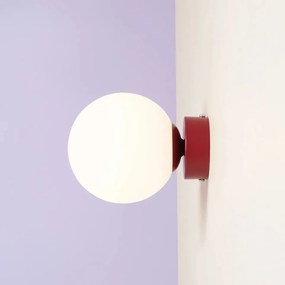 Aplica perete moderna rosie cu glob de sticla Ball S