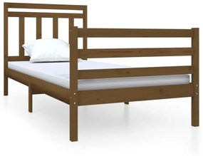 3100622 vidaXL Cadru de pat Single 3FT, maro miere, 90x190 cm, lemn masiv