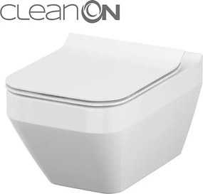 Vas wc suspendat Cersanit Crea Clean On dreptunghiular cu capac inchidere lenta