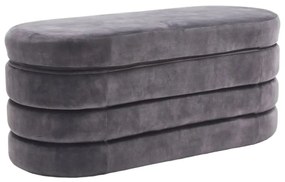 Bancheta cu spatiu de depozitare, Catifea Gri, VOQUE 115cm A-46687 VC