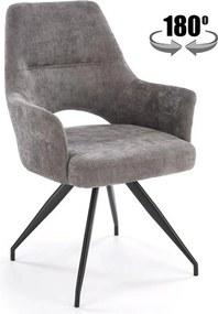 Scaun rotativ K542, gri/negru, stofa clasica/metal, 58x64x88 cm