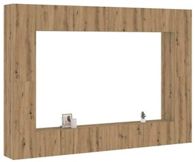 vidaXL Set dulap TV 8 piese montat pe perete Stejar artizanal