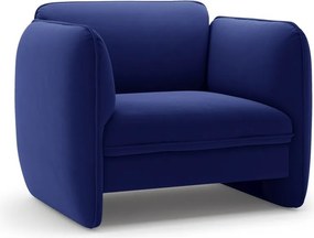 Fotoliu albastru cu tapițerie din catifea Georgia – Micadoni