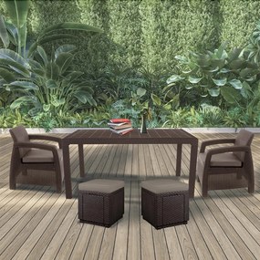 Set mobilier de grădină Corfu duo cub maro
