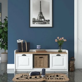 Dulap pentru pantofi Pilo White and Walnut