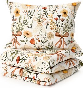 Lenjerie de pat din polibumbac FLORAL RIBBON POLY crem Dimensiune lenjerie de pat: 70 x 90 cm | 140 x 200 cm