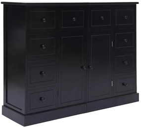 vidaXL Servantă cu 10 sertare, negru, 113 x 30 x 79 cm, lemn
