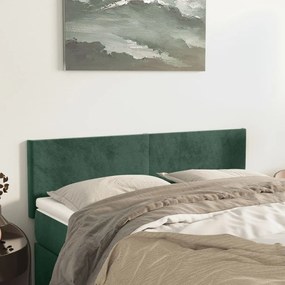 vidaXL Tăblii de pat, 2 buc., verde închis, 72x5x78/88 cm, catifea