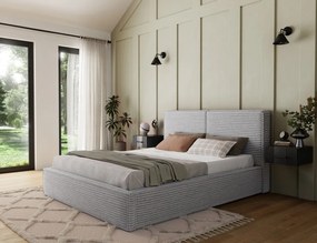 Pat cu cadru metalic si spatiu pentru depozitare, 140x200 cm, Pesillo, Eltap (Culoare: Gri deschis / Modullo 03)