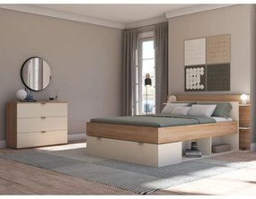 Comodă crem/în culoare naturală cu aspect de lemn de stejar 100x80x40 cm Dennis – Marckeric