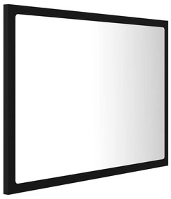 Oglinda de baie cu LED, negru, 60x8,5x37 cm, lemn prelucrat Negru