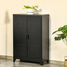 HOMCOM Dulapior Multifunctional cu 2 Usi Stil Industrial, Dulapior Metalic pentru Casa si Garaj - Gri | Aosom Romania
