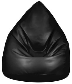 JAKS Mini fotoliu tip pară negru din piele ecologică