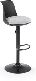 Scaun bar H127, negru/gri, stofa clasica/polipropilena/metal, 40x46x88