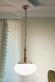 Pendul elegant stil clasic Nostalgie 33cm alama antique/opal mat