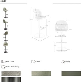 Scaun de bar pivotant cu inaltime reglabila Stool verde inchis