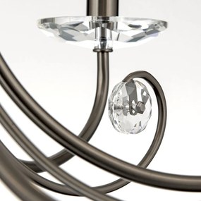 Candelabru stil clasic cu cristal K9 ARIANE 6L nickel inchis