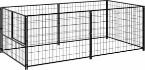 vidaXL Padoc pentru câini, negru, 200x100x70 cm, oțel
