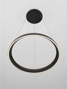 Lustra circulara aluminiu negru LED CCT OVIA 60cm