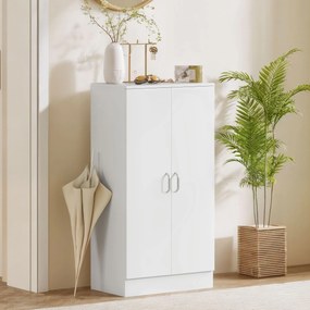 HOMCOM Dulap pentru Pantofi cu 6 Rafturi Ajustabile din Lemn 55x35x108 cm Alb | Aosom Romania