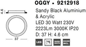 Plafoniera LED dimabila design modern Oggy negru 37cm