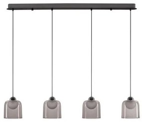 Lustra cu 4 pendule LED, Metal, Negru, Acrilic, DIONE