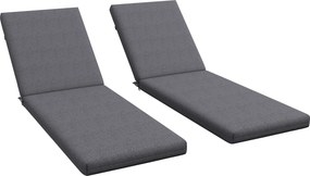 Outsunny Set de 2 Perne pentru Șezut și Spătar, Înlocuire Perne pentru Scaune de Patio, Perne cu Șnururi pentru Interior și Exterior, Gri | Aosom Romania