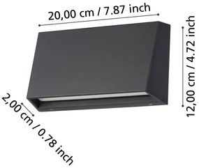 Aplică LED de exterior SPONGANO LED/9,5W/230V IP65 Eglo 900887