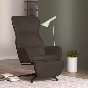 3097453 vidaXL Scaun de relaxare cu taburet, maro, piele ecologică